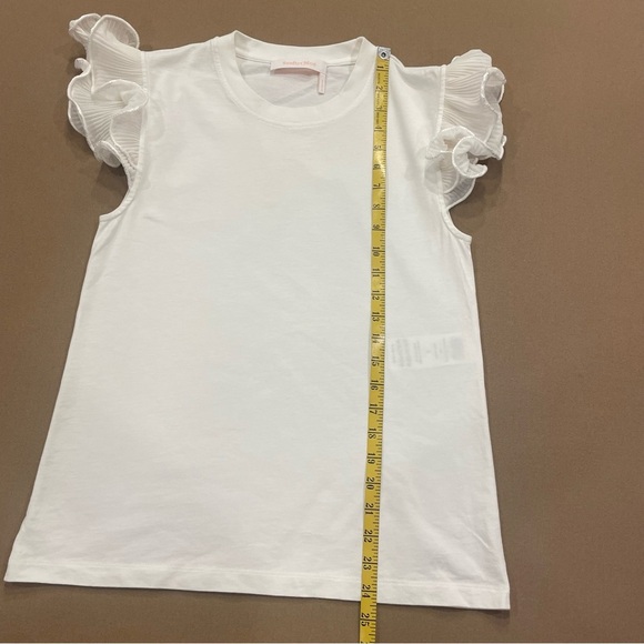 See by Chloe White Ruffle Sleeve Tee Size Small - Picture 9 of 9